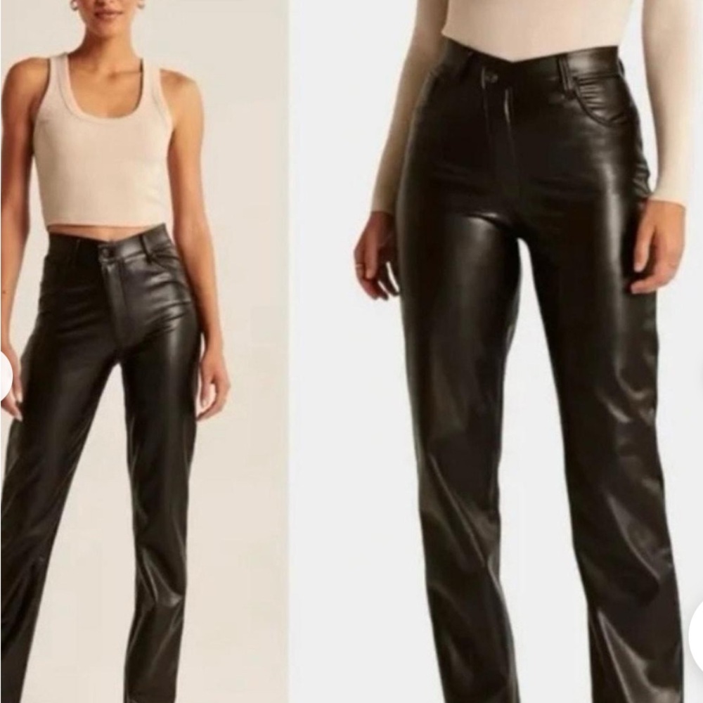 Abercrombie & Fitch Cross Waist Leather Pants